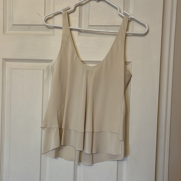 Cream Silk Tiered Tank Top T. Babaton - Picture 3 of 5